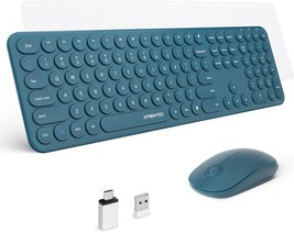 Xtremtec 2.4G Full Size Wireless Keyboard Mouse Combo, Ultra Slim Silent, Blue - $47.99