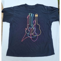 Colored Guitars Electric Acoustic Classical Music Lover T-Shirt Unisex T... - $25.14
