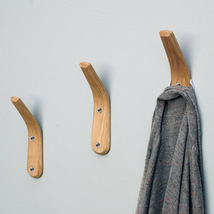 OAK Wood Wall Hook, Wall Hanger, Wood Peg Hook, Hat Rack,Towel Hook(set ... - £11.21 GBP