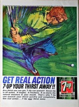 7 UP Get Real Action Professional Golf Golfer Golf Course -1964 Vintage ... - $198.94 MXN