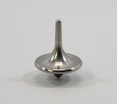 *B91) Inception Inspired Polished Silver Tone Metal Spinning Top Fidget Toy - $11.87