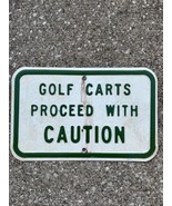 Vtg 1950&#39;s Golf Carts Proceed CautionEmbossed Metal Golf Course Golfing ... - $98.99