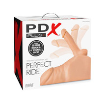 PDX Plus Perfect Ride Anal Masturbator With 6 in. Posable Dildo Beige - £246.02 GBP