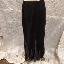 XSCAPE NWT Women&#39;s Black Velvet Long Skirt, Size M - $98.99