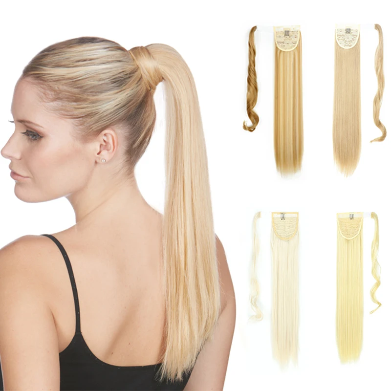 XINRAN Synthetic Straight  Clip in Drawstring Ponytail Hairpieces for Women Hair - £12.42 GBP+