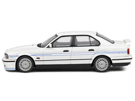 1994 BMW E34 Alpina B10 BiTurbo White with Blue Stripes 1/43 Diecast Model Car b - $43.64