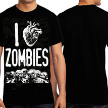 KND I Love Zombies Human Heart Walking Dead Halloween Mens T-Shirt Black... - £12.13 GBP+