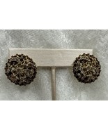 Vintage Earrings Pierced Carucci Gold Tone Stars &amp; Crescent Moons Topaz ... - $370.63 MXN