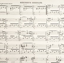 1886 Schubert&#39;s Serenade Sheet Music 2 pcs Parlor Organ Victorian 11.5 x... - $19.99