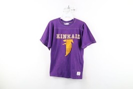 Vintage 70s Champion Mens Small Faded Kinkaid Football Jersey T-Shirt Purple USA - £75.59 GBP