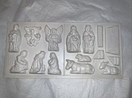 Wilton vintage Sugar Mold Christmas Nativity 2 Panel Set - £27.14 GBP