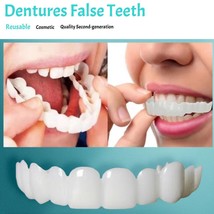 Snap On False Teeth Upper + Lower Dental Veneers Dentures Tooth Cover Se... - £11.89 GBP
