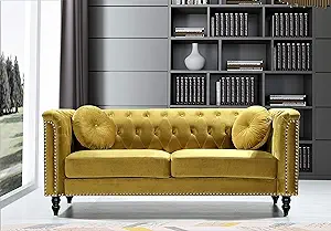 Kittleson Upholstered Sofa 75 Velvet Chesterfield Living Room, Apartment... - £1,038.80 GBP