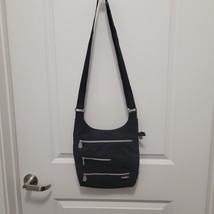 Baggallini Black Multi Pocket Adjustable Nylon Crossbody Messenger Bag Travel - £17.11 GBP