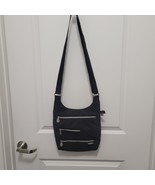 Baggallini Black Multi Pocket Adjustable Nylon Crossbody Messenger Bag T... - $29.77 CAD