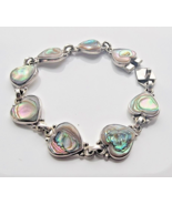 925 STERLING SILVERHEART SHAPE MOTHER OF PEARL BRACELET 6 INCH - $1,561.95 MXN