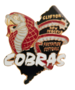 Clifton NJ Cobras Fast Pitch Softball Enamel Over Metal Pin - $6.82 CAD