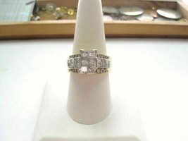 2Ct Princess Round Lab-Created Diamond Engagement Ring 14K Yellow Gold Plated - £102.60 GBP+