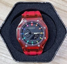 Casi Oak - Custom G-SHOCK &quot;Classic Blood Red&quot; - Casio GA2100 Mod - Reloj 44mm - £119.48 GBP