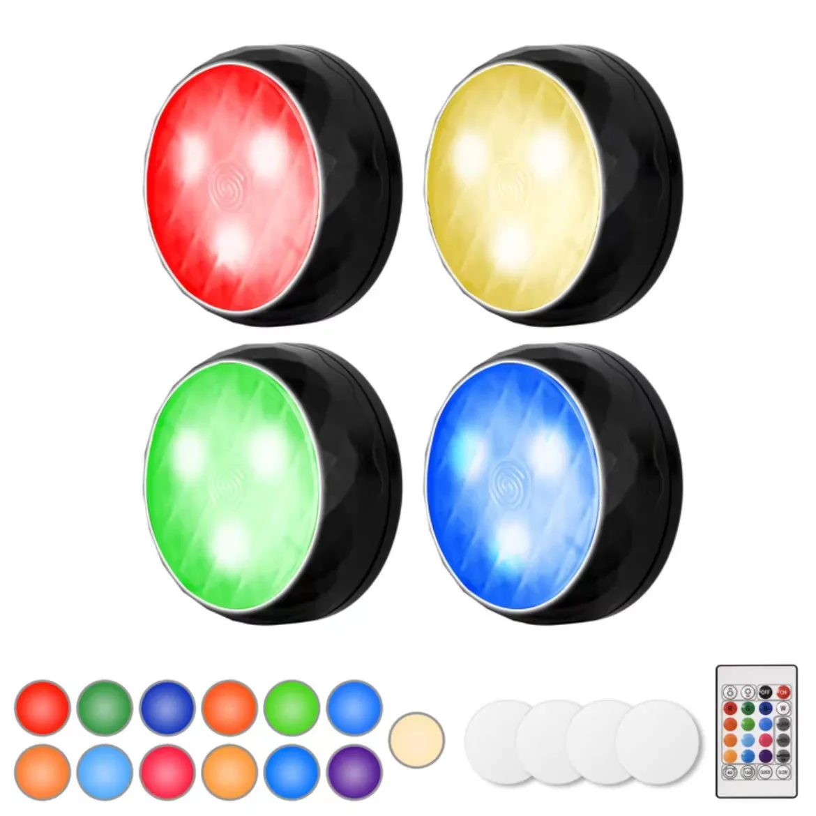 LED Under Cabinet Light RGB 13 Color Puck Lights Dimmable Timing Shelf Kitchen B - £152.76 GBP