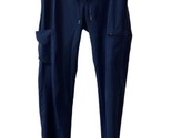 Adar Scrub Pants Size S Womens Navy Blue Zip Pocket Tie Waist Slit Front... - $10.90