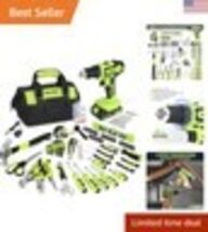 Versatile 20V Drill Driver and Wide-Mouth Tool Bag Kit for Home Repairs - $155.92