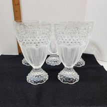 Five Gorham Crystal Water Goblets Emily's Attic pattern clear Hobnail 2001-2004 - $35.79