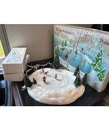 Dept 56 Animated Village Ice Skating Pond 52299 - 99% Complete - Works! - $71.20