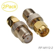 2-Pack F-Type Female To Sma Male 50-Ohm Coax Antenna Adapter, - $17.99