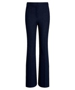 EXPRESS Women&#39;s Editor Slim Flare Super High Rise pelted Heather Blue Pa... - £20.95 GBP