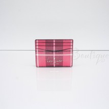 NWT Kate Spade WLR00649 Staci Small Slim Card Holder Case PVC Classic Plaid Red - £28.07 GBP