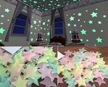 100 pcs Glow In The Dark 3D Luminous Stars Decorative Wall Ceiling Stickers - £3.88 GBP