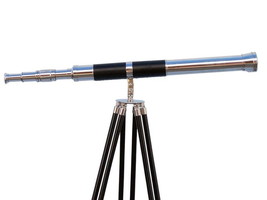 Admirals Floor Standing Chrome with Leather Telescope 60&quot;&quot; - £273.39 GBP