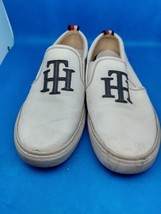 Tommy Hilfiger Lucey 3 Shoes White Black Text Slip On Sneaker Women&#39;s 6M... - $14.77