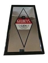 Vintage 1980s Gilbey&#39;s Gin Printed Mirror 25.5&quot;x13.5&quot; - £33.75 GBP