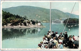 Day Line Streamers Passing the Highlands Hudson River New York Postcard 1920 - £8.76 GBP