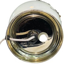 Vintage Milk Glass Hurricane Table Lamp Floral Brass Base Works 16.75” image 8