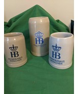HB Hofbrauhaus Munchen Beer Steins Mug Vintage Stoneware .5L and 1L - £26.21 GBP