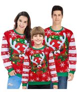 UNIFACO Womens Ugly Christmas Elk Sweatshirt Long Sleeve Crew Neck - $206.97 MXN