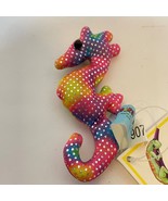 Vintage 2002 Geckoz Original Miniature Sand Plush Seahorse Multicolor 3&quot; - $14.58