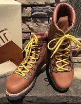 VTG Zermatt Scarpe Sportive 6000 Hiking Boots Sz 10.5 Tan Brown Yellow Vibram - £262.35 GBP