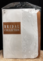 Bridal Collection White w Raised Floral Sprays Nylons Pantyhose 1 Pair SZ AB - £4.01 GBP