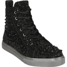 Mens High Top Shoes By FIESSO AURELIO GARCIA ,Spikes Rhine stones 2409 Black image 5