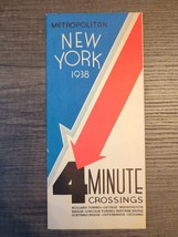 Metropolitan New York 4 Minute Crossings 1938 Tunnel Bridge Map Worlds Fair - £18.84 GBP