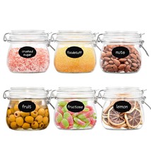 Airtight Glass Jars Canister With Lids 17Oz Set Of 6 Food Storage Container For  - $33.99