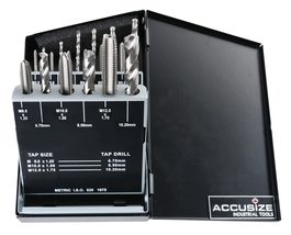 Accusize Industrial Tools Metric 18 Pc H.S.S. Tap and Drill Set, 0001-0052 - $51.99