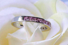 2-0 ct Princess Cut Pink Saphir Eternity Ehering Ring 14K Weißgold Over - £143.78 GBP