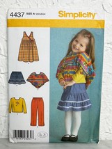 Simplicity Poncho-Top-Pants-Skirt-Jumper Sewing Pattern 4437 Toddler 1/2... - $9.45