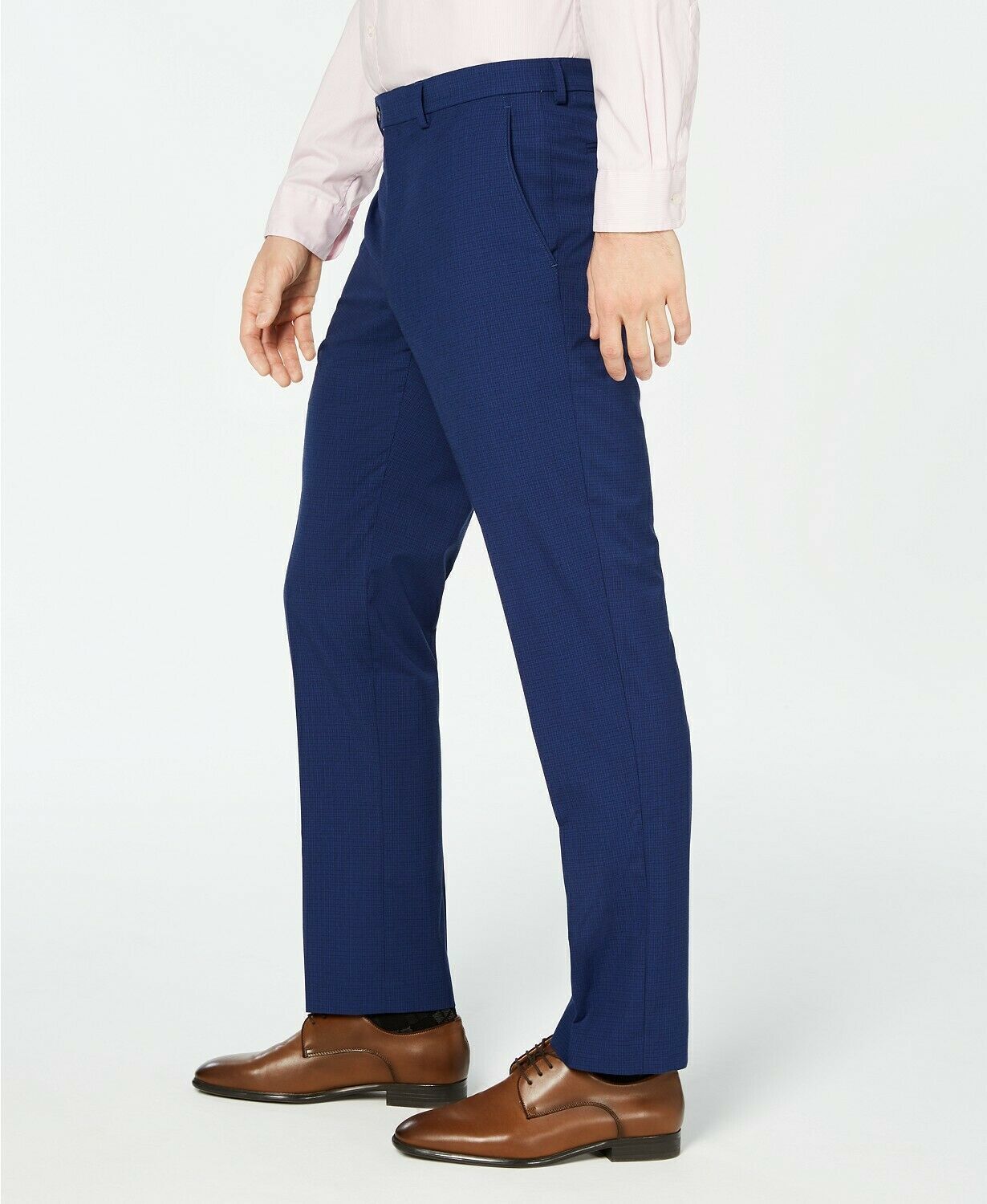 Vince Camuto Mens Slim-Fit Stretch Wrinkle-Resistant Suit Pants Blue Check-40/32 Item image 3