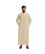 Traditional Dishdasha – Mens Saudi Style Thobe Classic - Full Length Lon... - $39.99